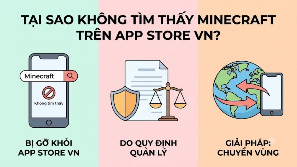 Không tìm thấy ứng dụng Minecraft trên App Store Việt Nam