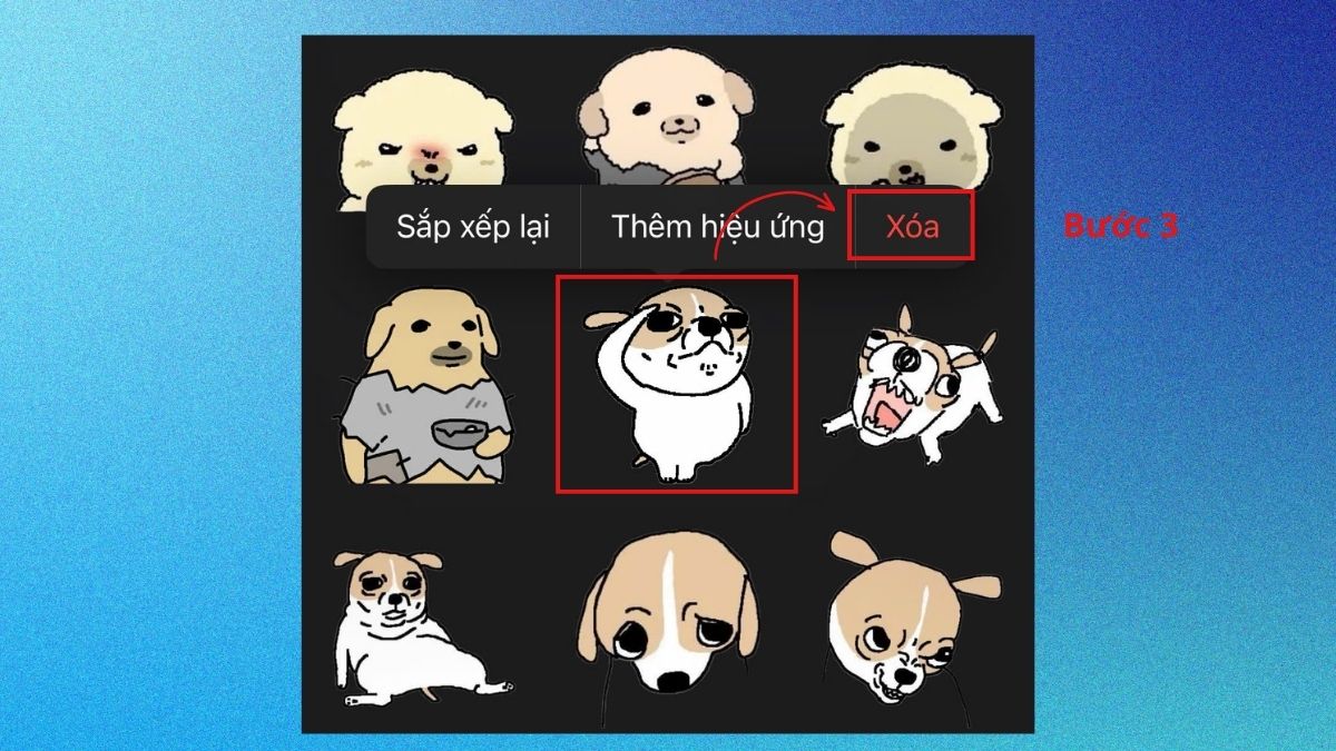 Cách chỉnh sửa thêm hiệu ứng và xóa sticker