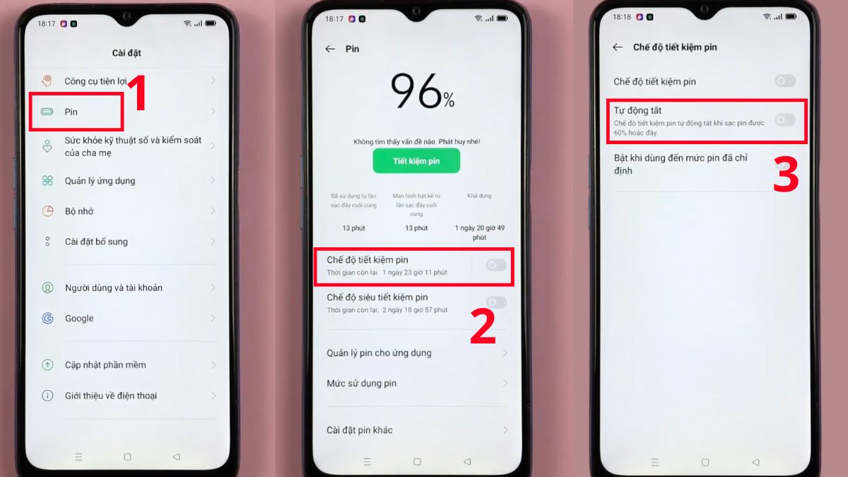 Tắt tự động bật tiết kiệm pin khi sạc đầy trên OPPO