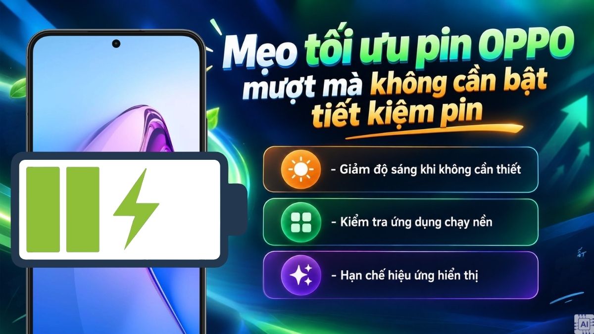 Mẹo tối ưu pin OPPO mượt mà không cần bật tiết kiệm pin
