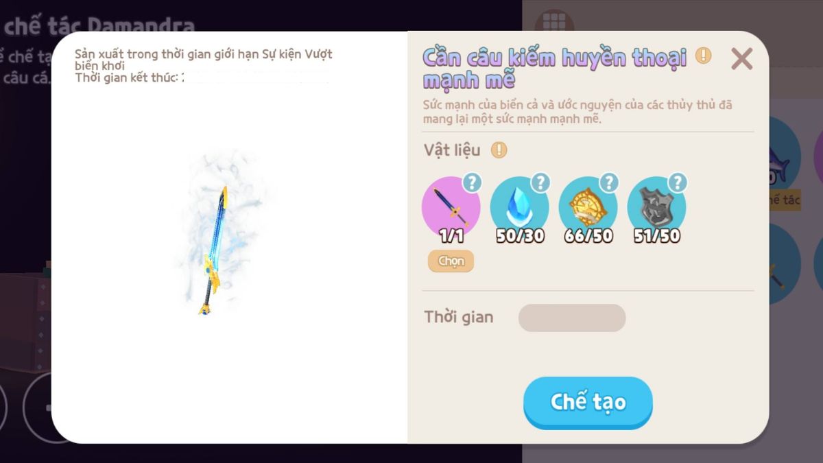 Phân loại cần câu trong Play Together