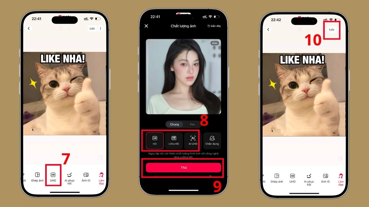 Xóa chữ và làm nét ảnh bằng Meitu