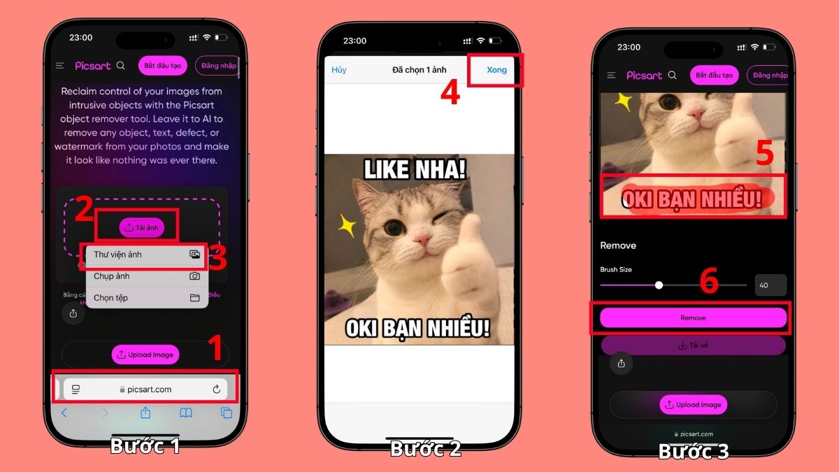 Cách xóa chữ và watermark trên iPhone trực tuyến