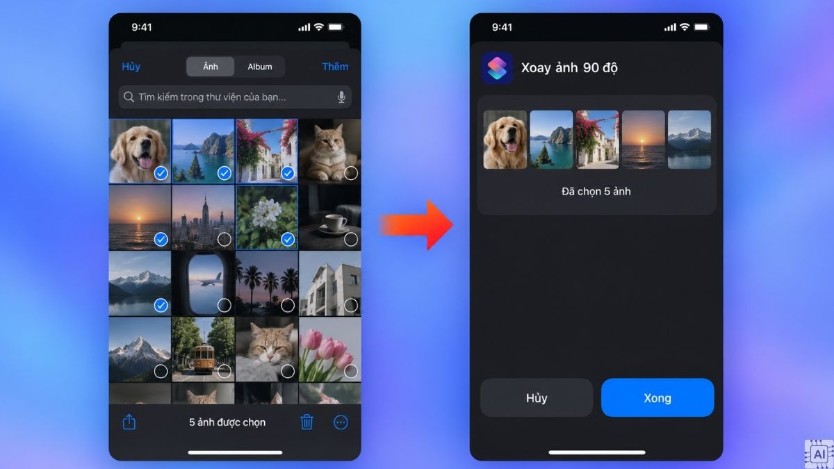 Cách xoay ảnh nhanh bằng Phím tắt Siri Shortcuts