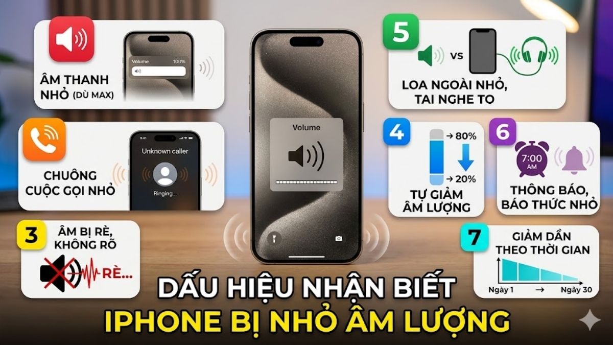 Dấu hiệu nhận biết âm lượng iPhone bị nhỏ dần