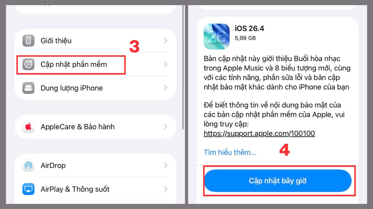 Cách khắc phục lỗi âm lượng iPhone bị nhỏ dần Cập nhật phiên bản iOS mới bước 3