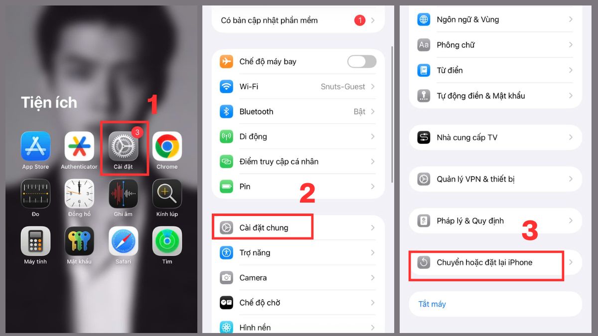 Cách khắc phục lỗi âm lượng iPhone bị nhỏ dần Reset tất cả các cài đặt bước 1