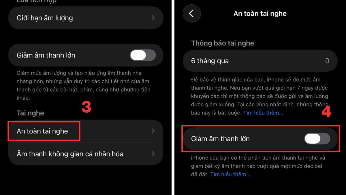 Cách khắc phục lỗi âm lượng iPhone bị nhỏ dần Tắt tính năng giảm âm thanh lớn bước 3