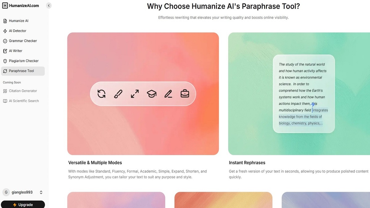 Giới thiệu bảng giá humanize ai