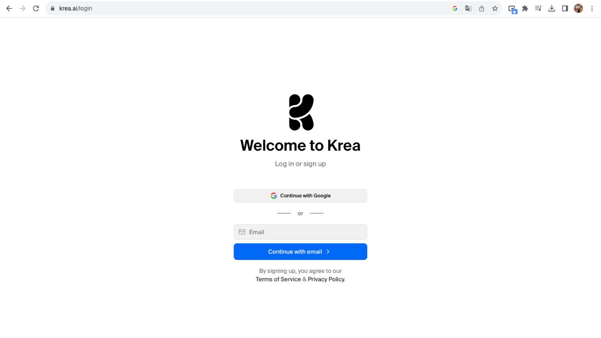 Cách tạo tài khoản Krea AI bước 2