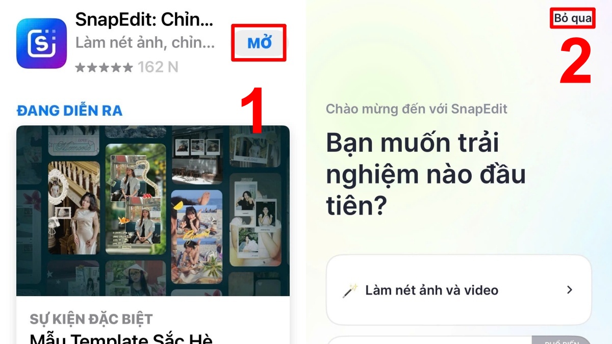 Cách tạo tài khoản Snapedit trên điện thoại bước 1