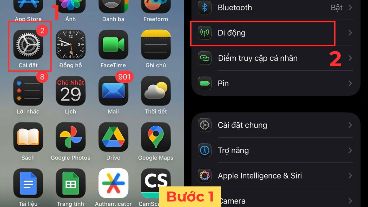 Cách bật 5G trên iPhone 12 Pro Max bước 1