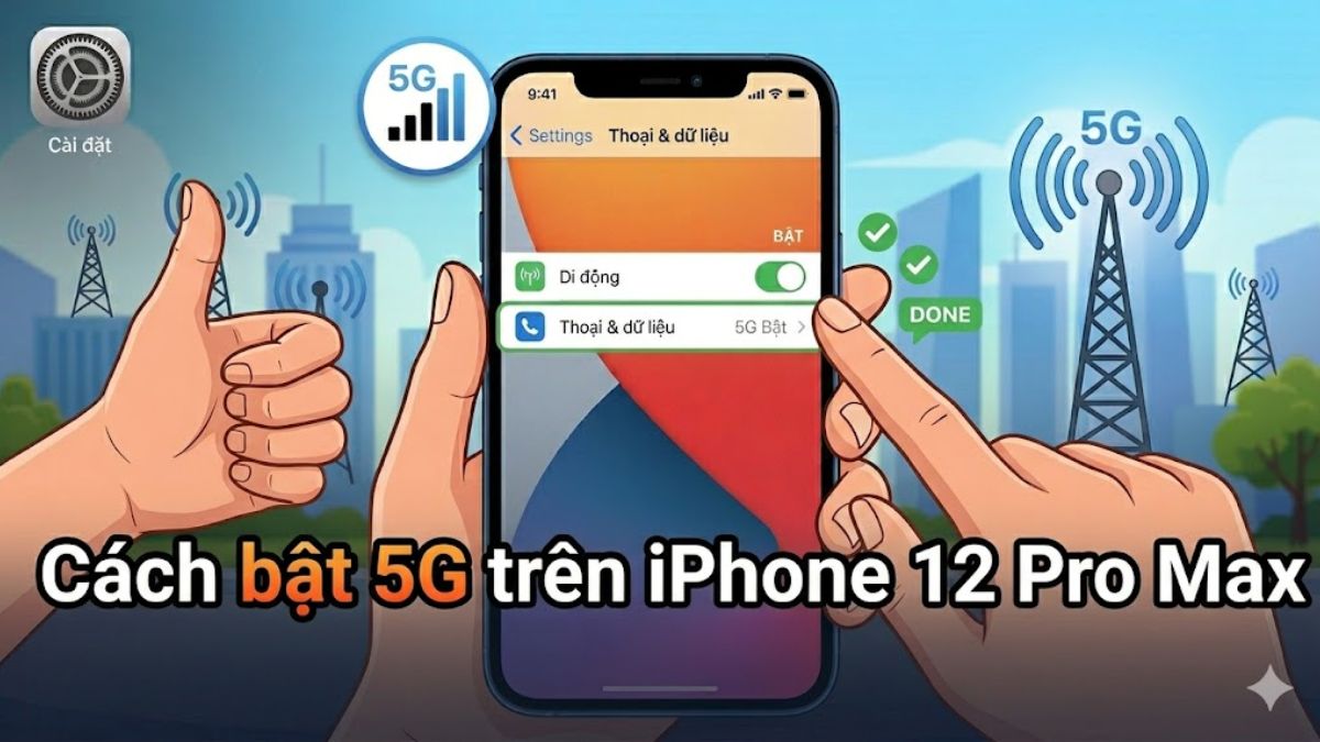 Cách bật 5G trên iPhone 12 Pro Max đơn giản, nhanh chóng