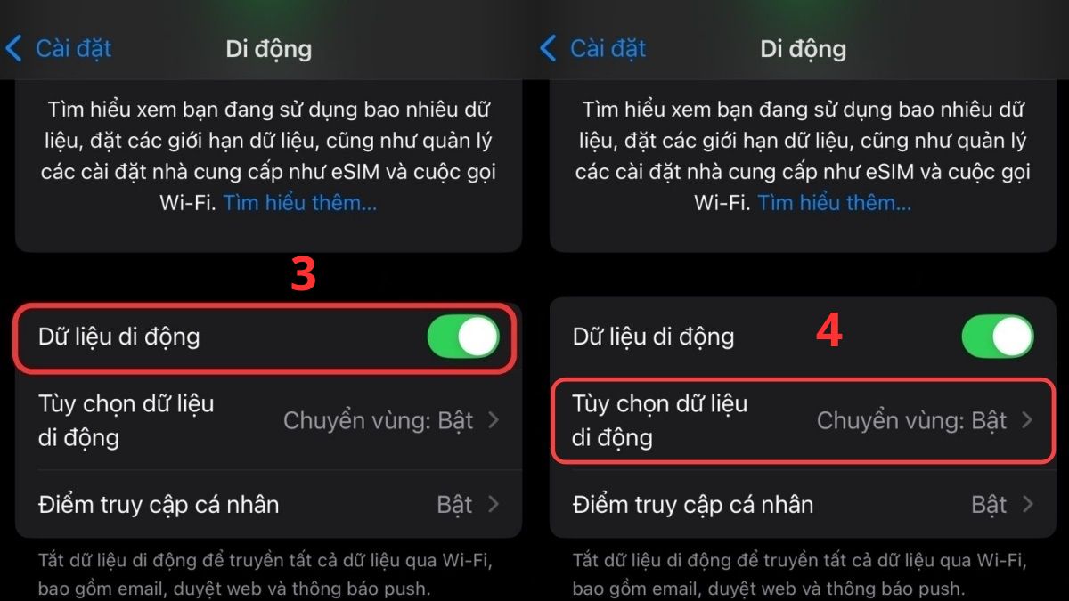 Cách bật 5G trên iPhone 14 Pro Max bước 2