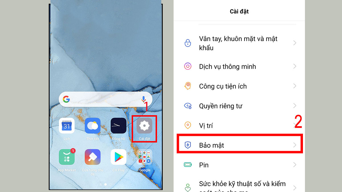 Cách chặn quảng cáo trên điện thoại OPPO trong Cài đặt bước 1