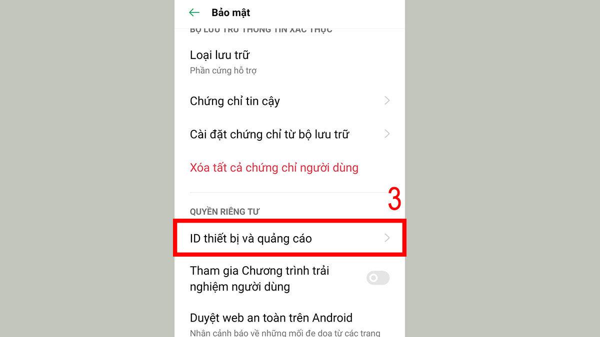 Cách chặn quảng cáo trên điện thoại OPPO trong Cài đặt bước 2