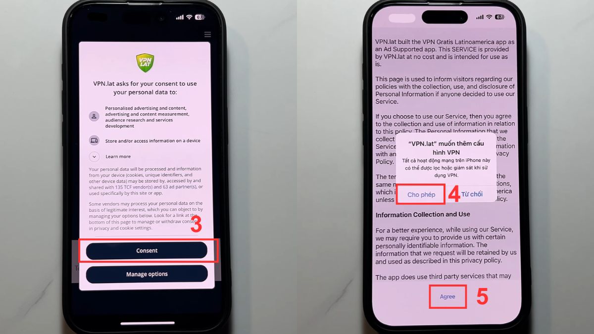 Cách đổi IP trên điện thoại iphone bằng VPN bước 2