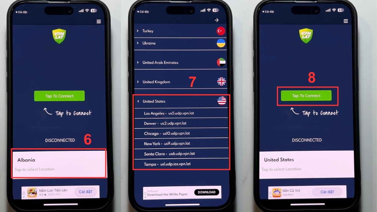 Cách đổi IP trên điện thoại iphone bằng VPN bước 3
