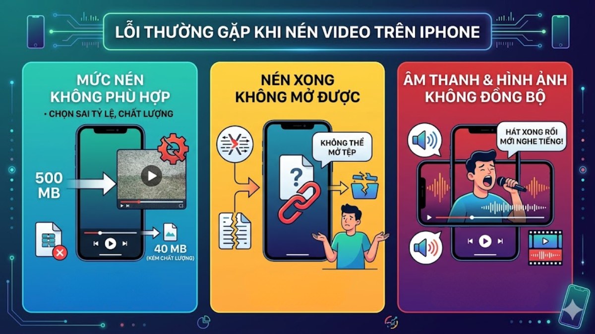 Những lỗi thường gặp khi thực hiện cách giảm dung lượng video trên iPhone