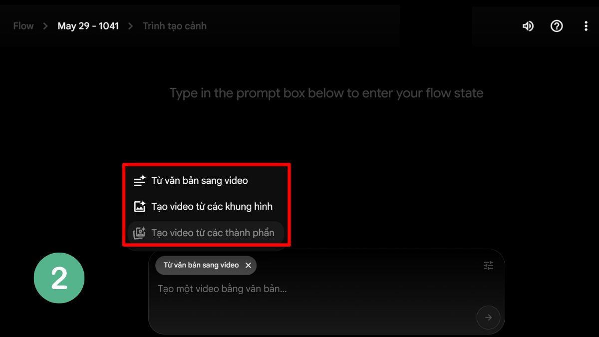 Cách sử dụng Veo 3 tạo video trong Flow của Google Labs bước 2
