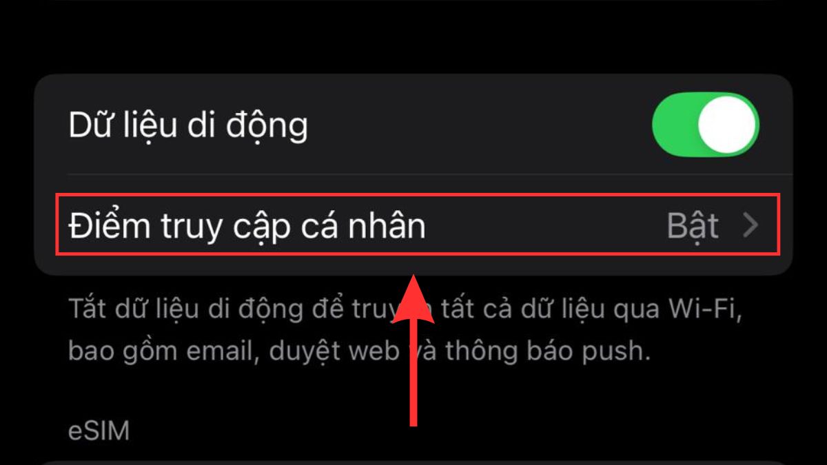 Cách tăng tốc độ mạng 4G cho iPhone khi thiết lập nhừng chia sẻ dữ liệu bước 2