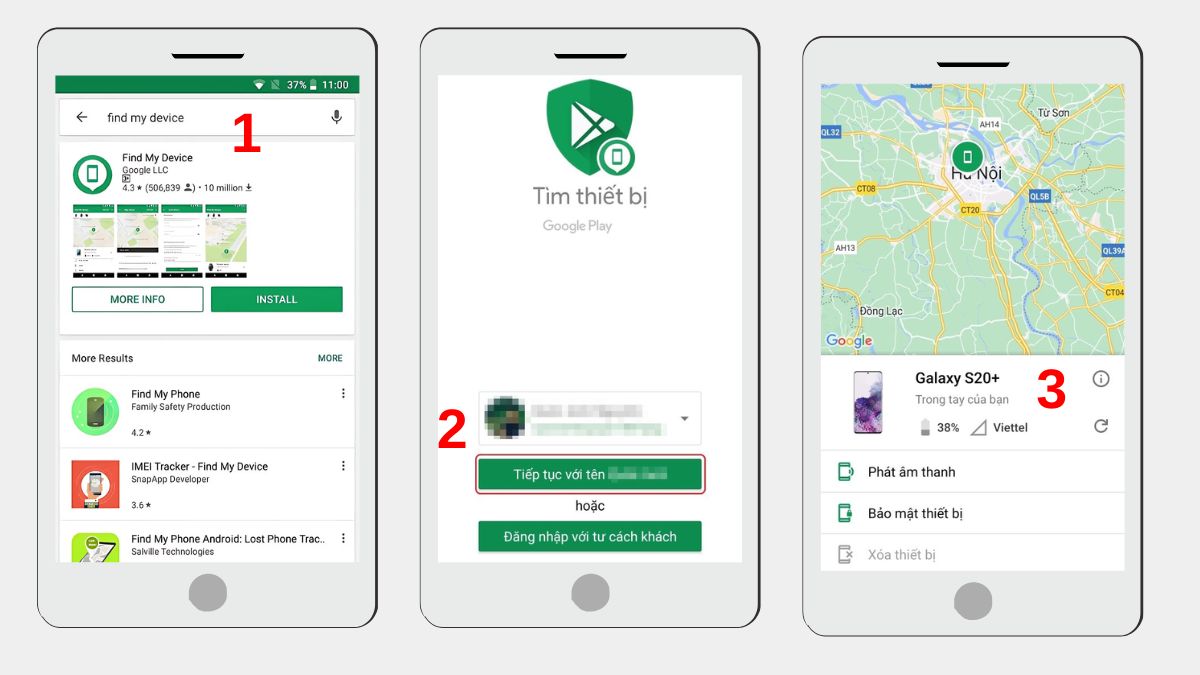CÁCH Tìm điện thoại bị mất qua gmail trên app Find My Device