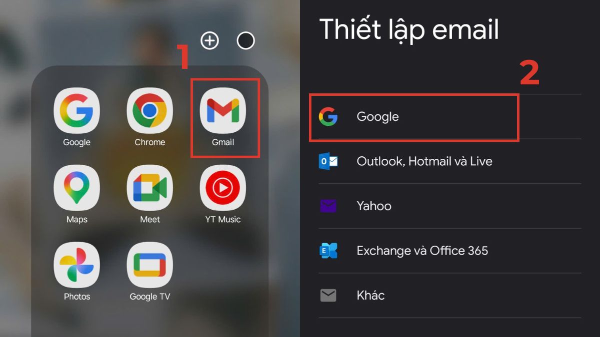 Cách xem email của mình trên điện thoại bước 1