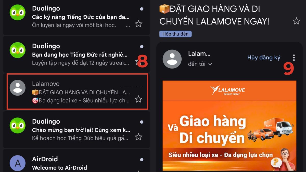Cách xem email trên điện thoại qua trình duyệt web  bước 3
