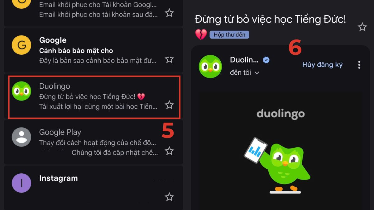 Cách xem email của mình trên điện thoại bước 3