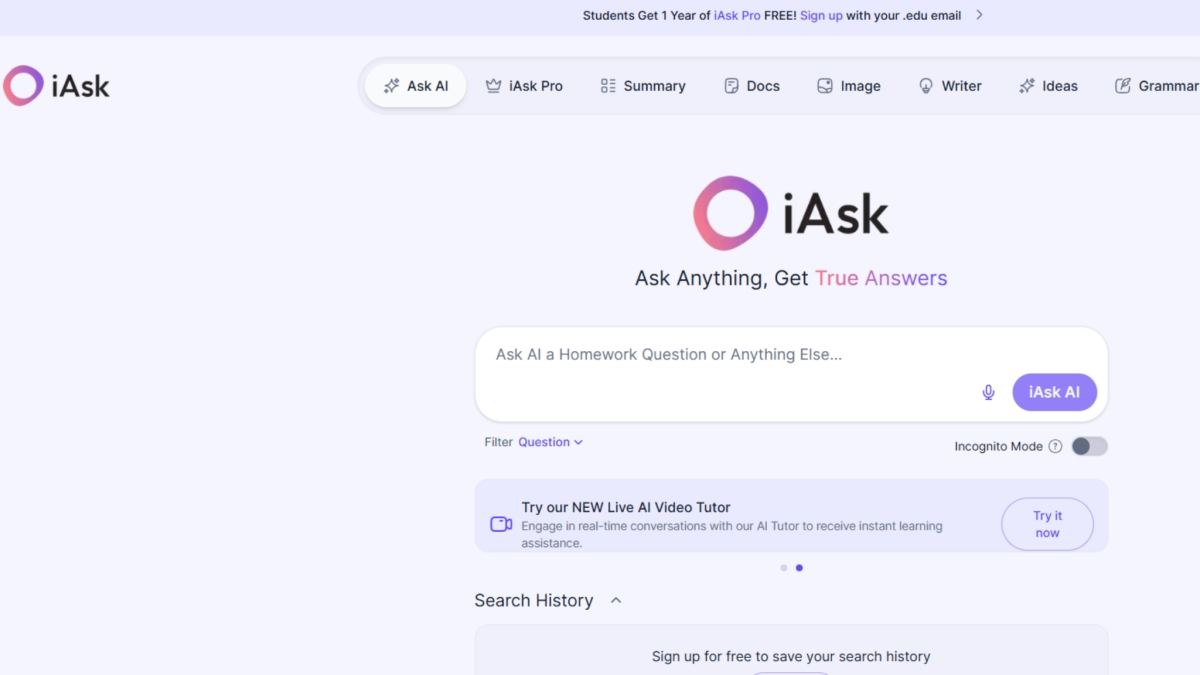 iAsk AI chat ai tiếng Việt miễn phí