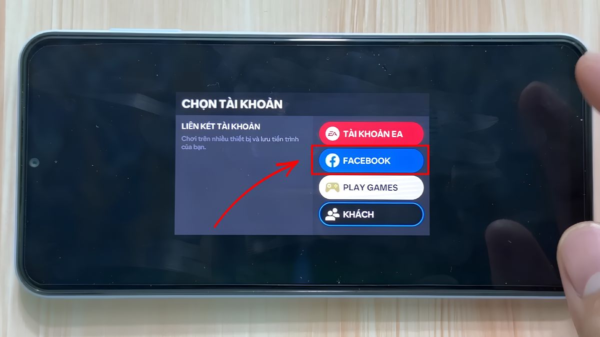cách Đăng nhập FC Mobile bằng Facebook bước 1