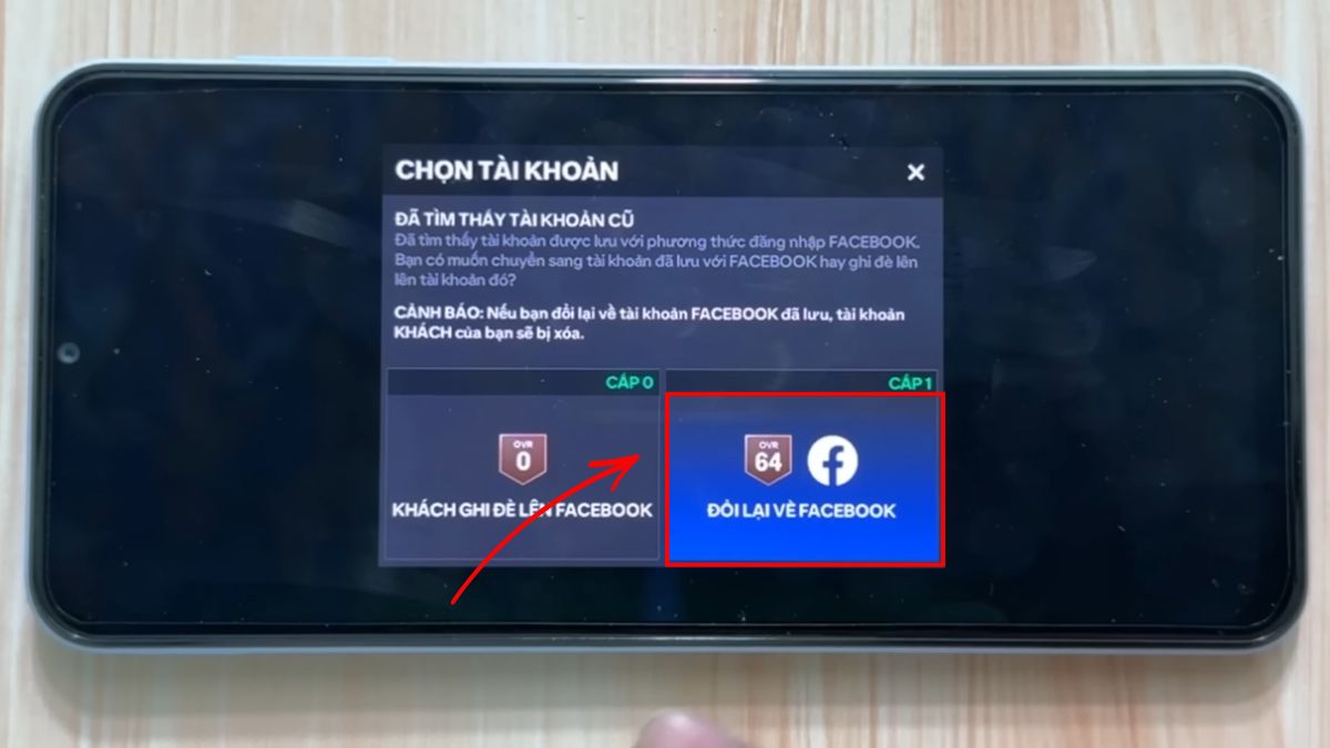 cách Đăng nhập FC Mobile bằng Facebook bước 2