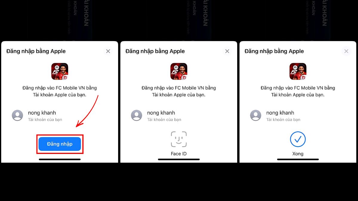 cách Đăng nhập fc mobile bằng Apple ID trên iPhone bước 2