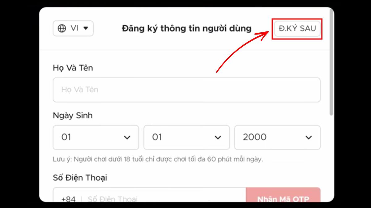 Cách chơi đăng nhập FC Mobile bằng tài khoản Khách bước 2