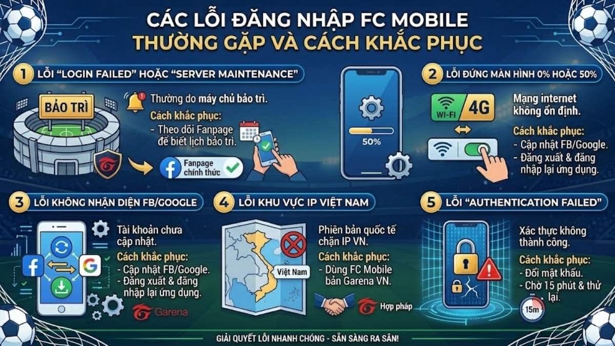 Lỗi thường gặp khi đăng nhập FC Mobile và cách khắc phục