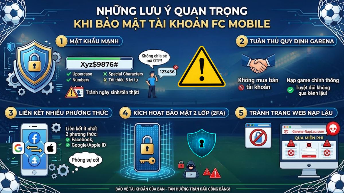 Những lưu ý quan trọng khi bảo mật tài khoản FC Mobile 