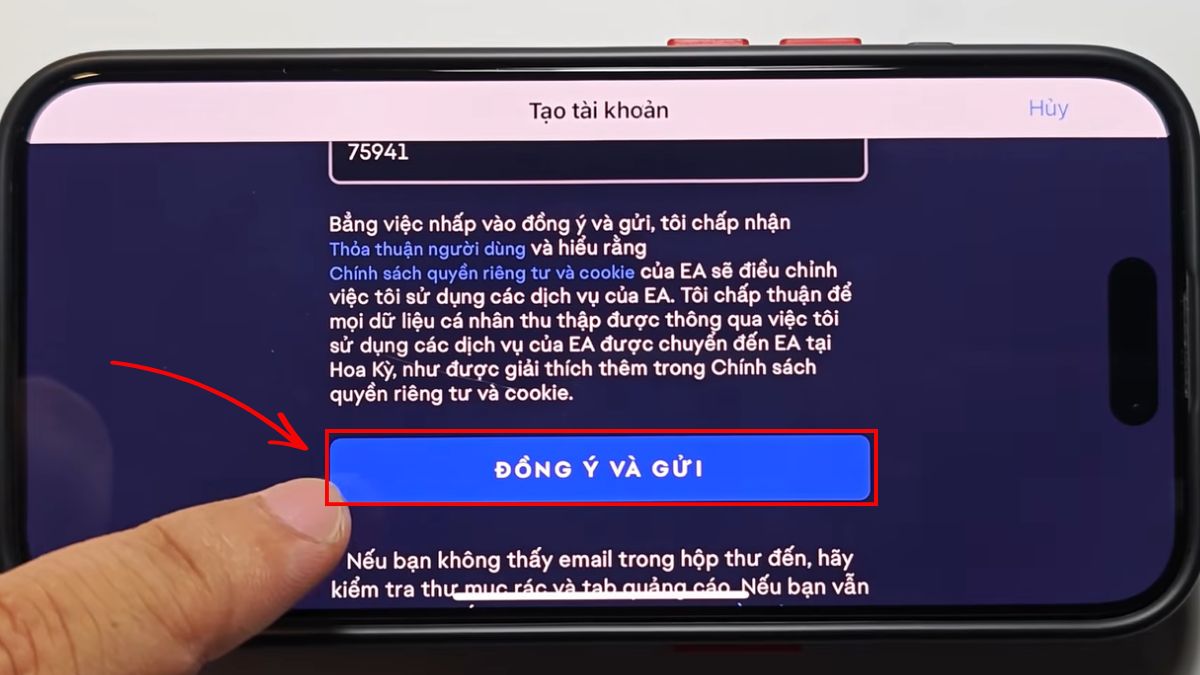 Cách đăng ký tạo tài khoản FC Mobile Việt Nam bước 4
