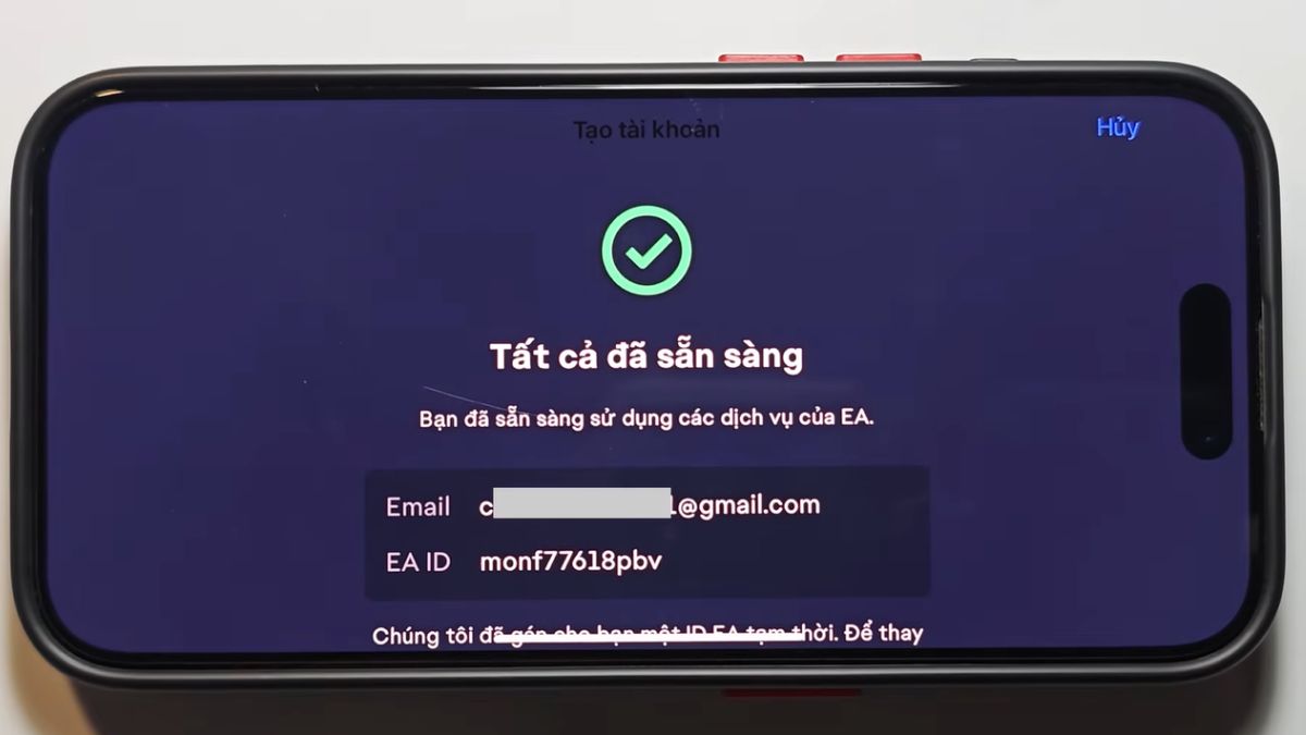 Cách đăng ký tạo tài khoản FC Mobile Việt Nam bước 5