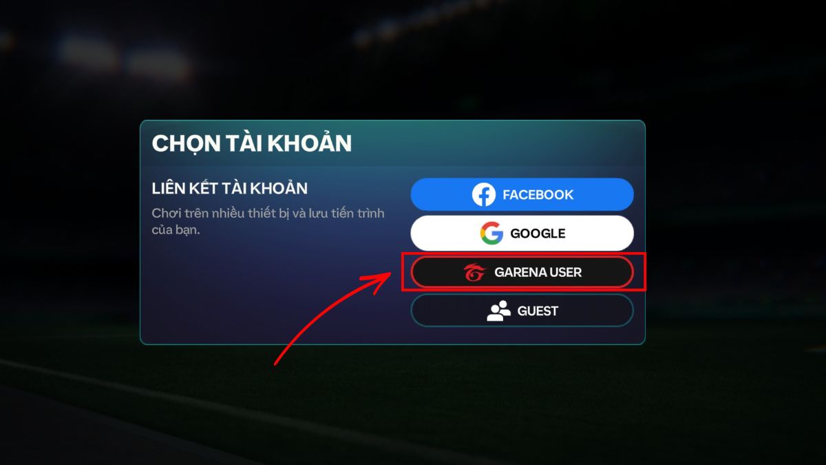 Cách đăng nhập FC Mobile Việt Nam bước 1