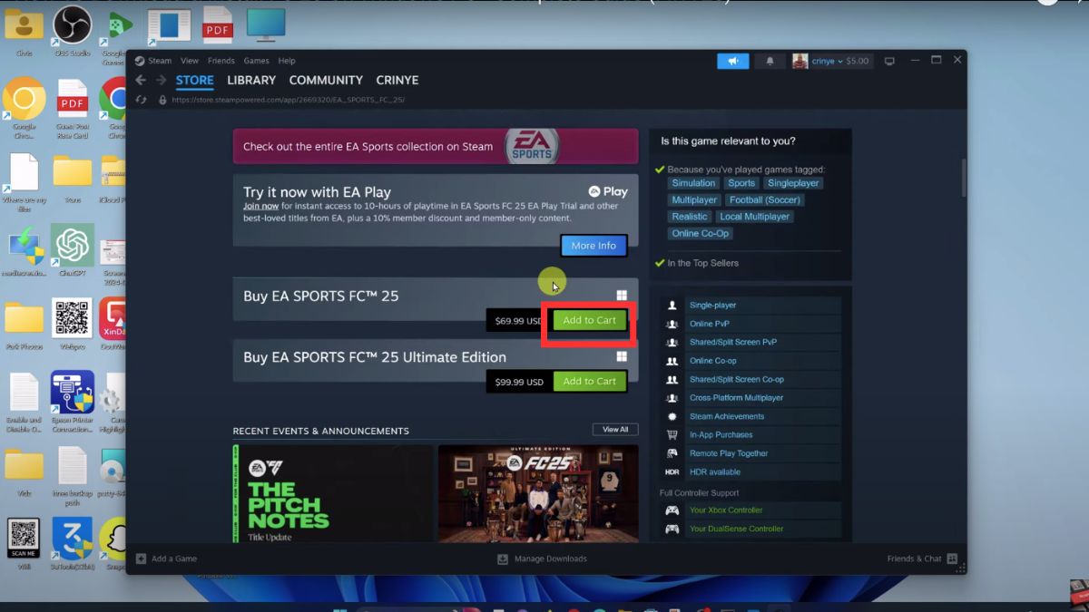 Cách tải EA Sports FC™ 25 trên máy tính bước 2