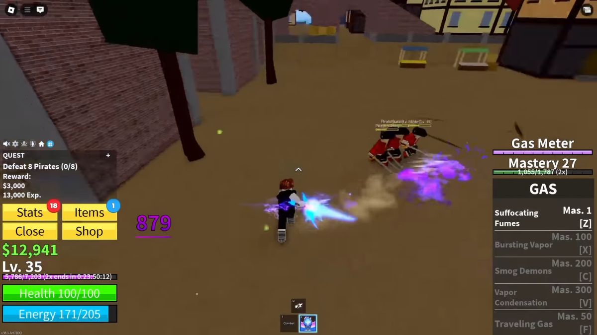 Bộ kỹ năng của Gas Blox Fruit C - Smog Demons