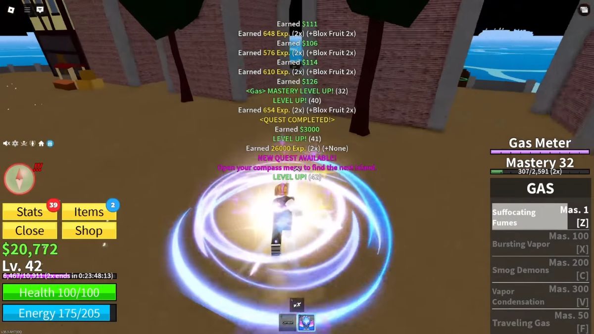 Bộ kỹ năng của Gas Blox Fruit V - Vapor Condensation