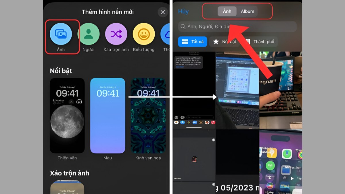 Cách cài đặt hình nền cho điện thoại iOS 17 bước 2