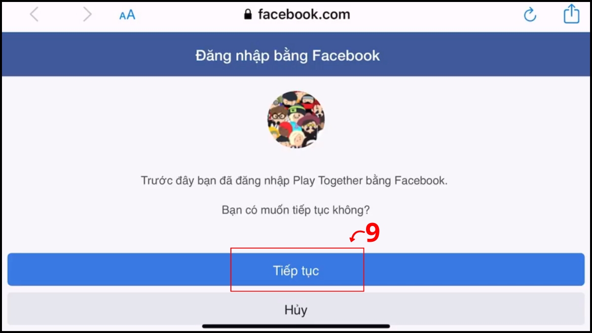 cách Khôi phục tài khoản Play Together bằng Facebook bước 4-1