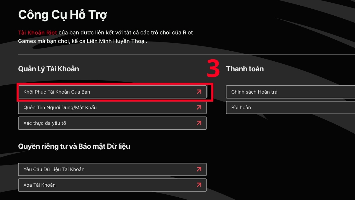 cách Khôi phục tài khoản Riot Games bị hack bước 2