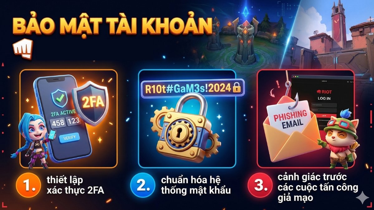 Mẹo bảo mật khôi phục tài khoản Riot Games
