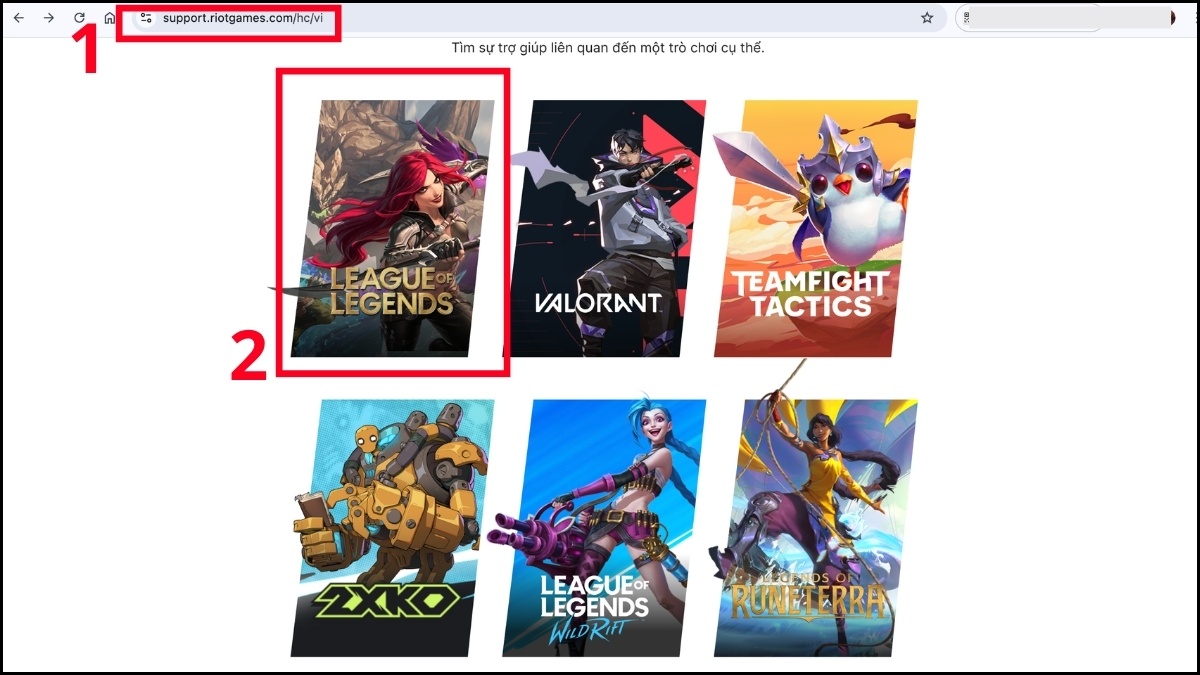 cách Khôi phục tài khoản Riot Games bị hack bước 1