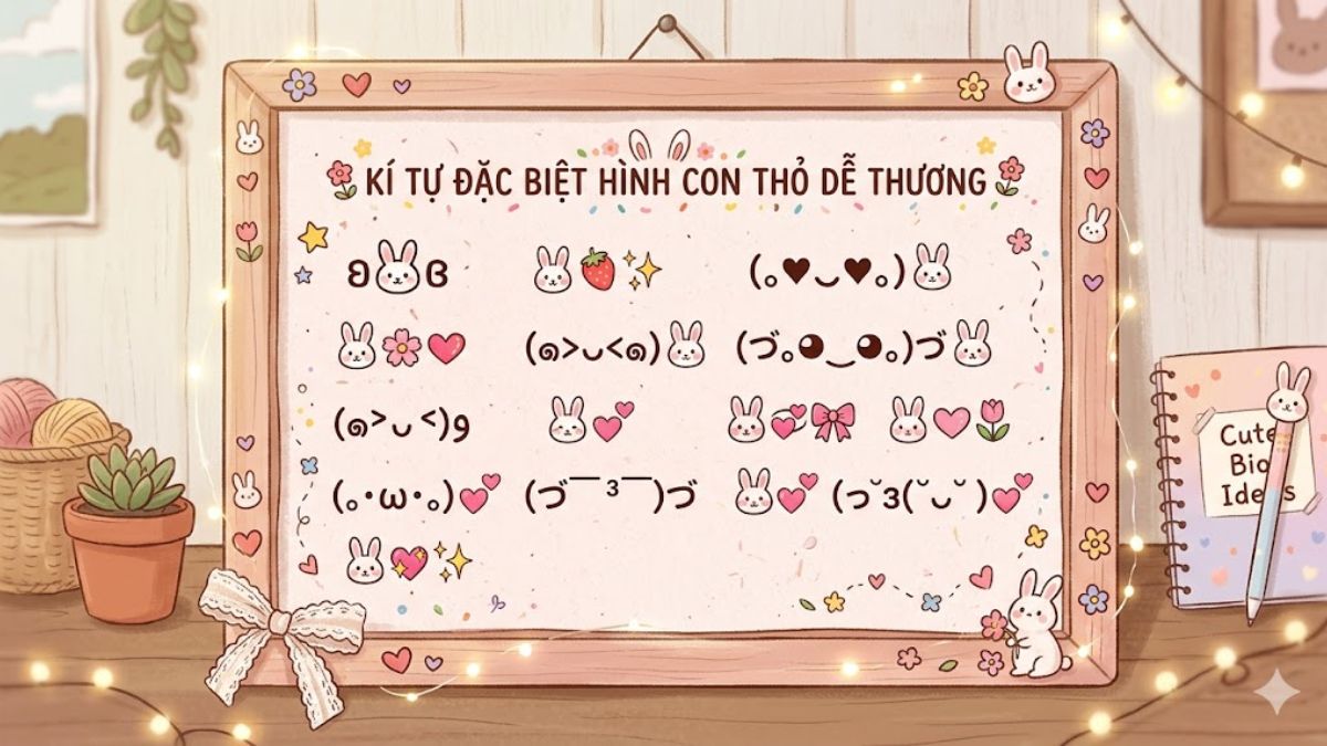 Kí tự đặc biệt hình con thỏ dễ thương