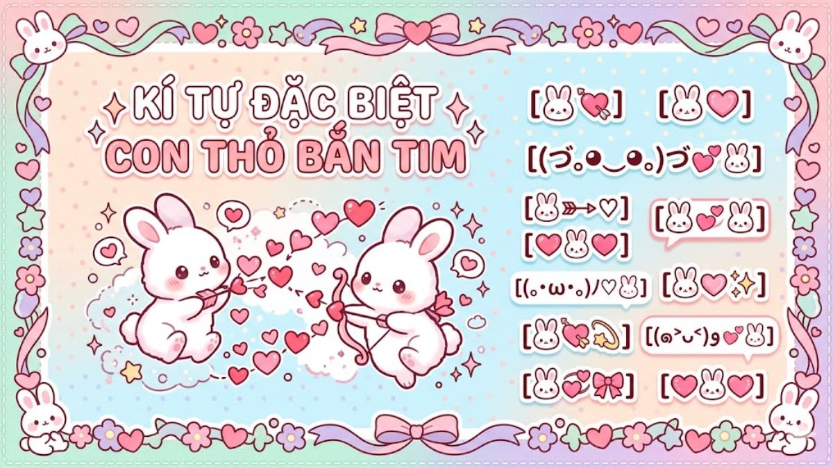Kí tự đặc biệt con thỏ bắn tim