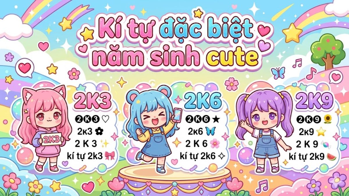 Kí tự đặc biệt năm sinh cute